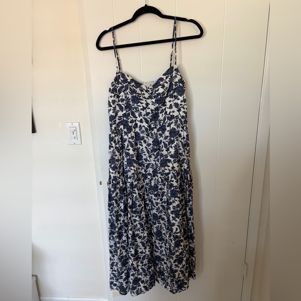 Blue and White Floral Dress